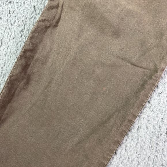 Kenzo Homme Pants Mens 34x34 Brown Linen Blend Relaxed Straight Chino - Picture 8 of 16